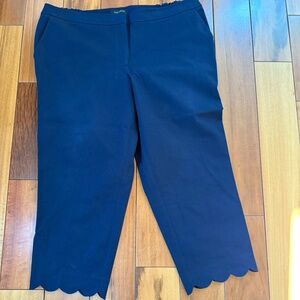 Women's Talbots Scalloped Edge Slim Crop Blue Size 18W